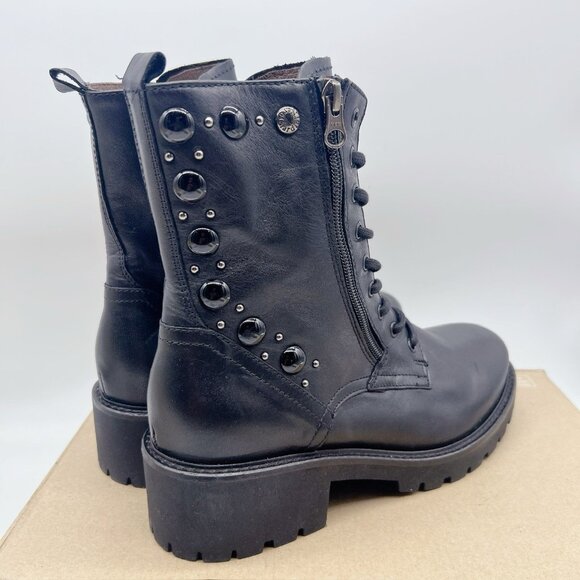 NeroGiardini Studded Leather Platform Combat Ankle Boot Booties Black EU 39 US 9 - Picture 7 of 12